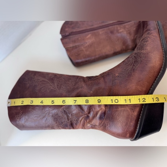 Matisse Wichita Brown Leather Distressed Floral Cowgirl Western Boots Shoes 10 - Picture 12 of 15